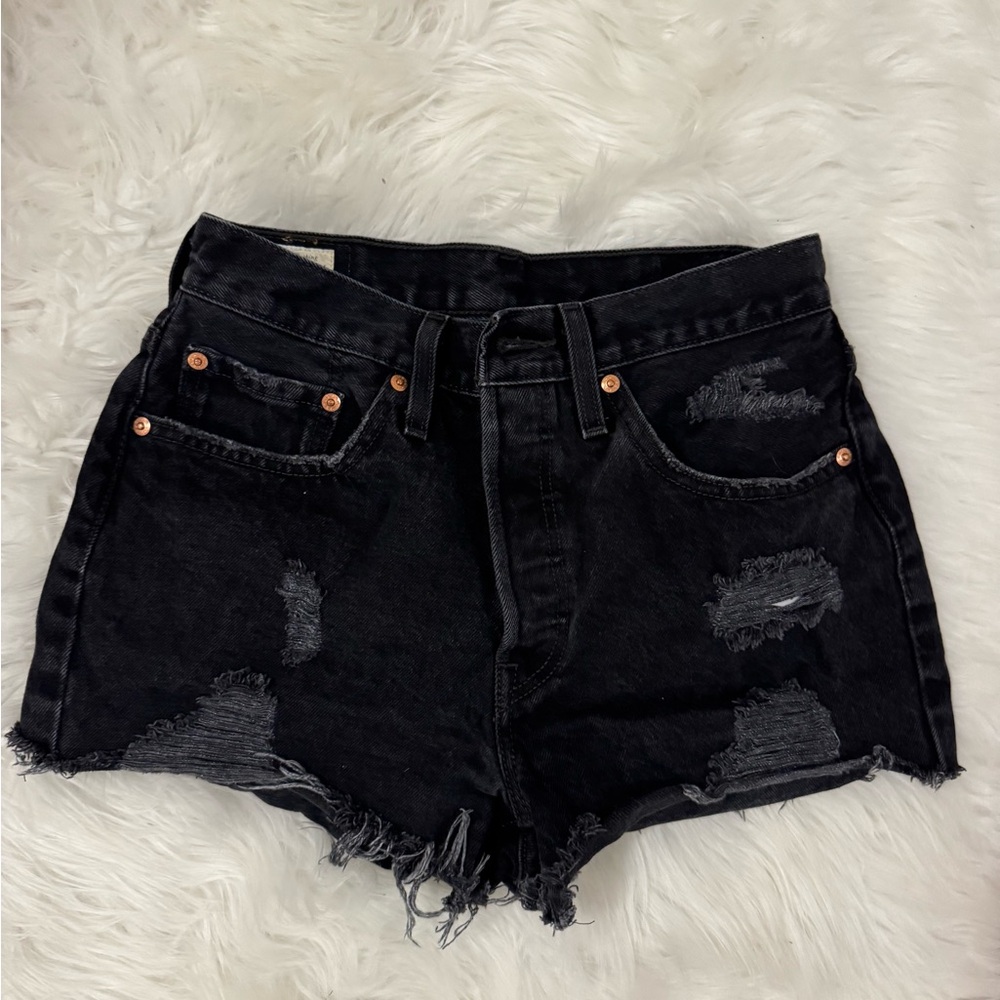 Levi’s black denim shorts
